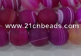 CAG9328 15.5 inches 10mm round matte line agate beads wholesale