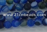 CAG9331 15.5 inches 6mm round matte line agate beads wholesale