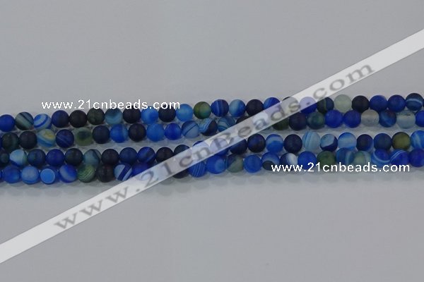 CAG9331 15.5 inches 6mm round matte line agate beads wholesale