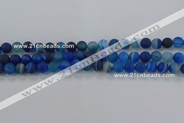 CAG9332 15.5 inches 8mm round matte line agate beads wholesale