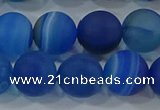 CAG9334 15.5 inches 12mm round matte line agate beads wholesale