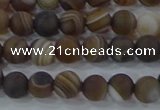 CAG9337 15.5 inches 6mm round matte line agate beads wholesale