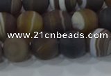 CAG9339 15.5 inches 10mm round matte line agate beads wholesale