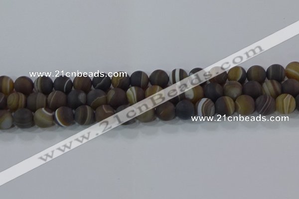 CAG9339 15.5 inches 10mm round matte line agate beads wholesale