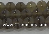 CAG9344 15.5 inches 8mm round matte grey agate beads wholesale