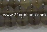 CAG9345 15.5 inches 10mm round matte grey agate beads wholesale