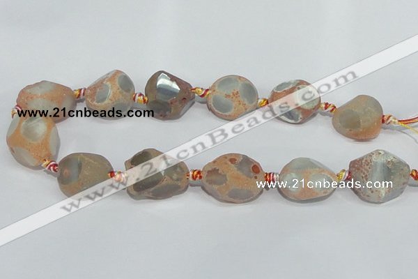CAG935 16 inches rough agate gemstone nugget beads wholesale