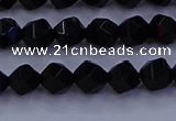 CAG9351 15.5 inches 6mm faceted nuggets black agate beads