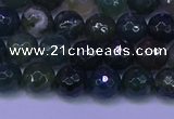 CAG9362 15.5 inches 8mm faceted round moss agate beads wholesale