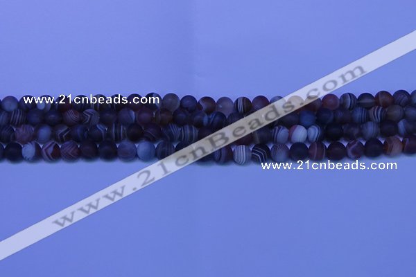 CAG9371 15.5 inches 6mm round matte botswana agate beads