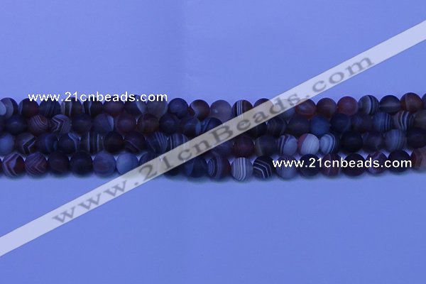 CAG9372 15.5 inches 8mm round matte botswana agate beads