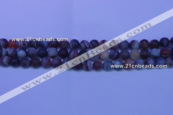 CAG9373 15.5 inches 10mm round matte botswana agate beads