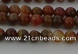 CAG9390 15.5 inches 4mm round red moss agate beads wholesale