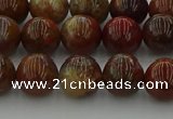 CAG9392 15.5 inches 8mm round red moss agate beads wholesale