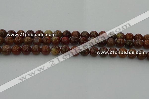 CAG9392 15.5 inches 8mm round red moss agate beads wholesale