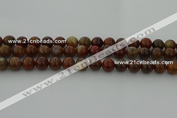 CAG9393 15.5 inches 10mm round red moss agate beads wholesale