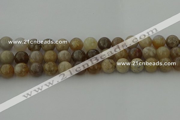 CAG9404 15.5 inches 12mm round ocean fossil agate beads wholesale