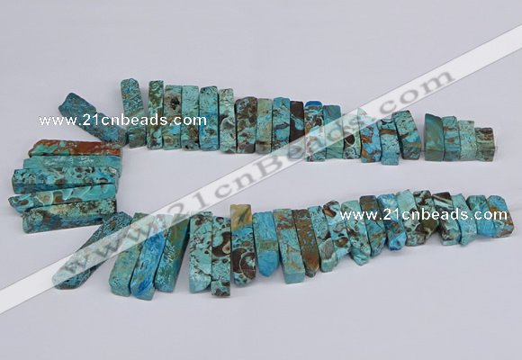 CAG9416 Top drilled 8*18mm - 10*50mm sticks ocean agate beads