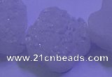 CAG9420 7.5 inches 16*16mm flower white plated druzy agate beads