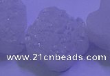 CAG9420 7.5 inches 16*16mm flower white plated druzy agate beads