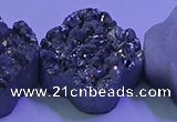 CAG9422 7.5 inches 16*16mm flower silver plated druzy agate beads