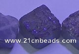 CAG9425 7.5 inches 12*12mm diamond rainbow plated druzy agate beads