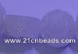 CAG9431 7.5 inches 16mm coin white plated druzy agate beads