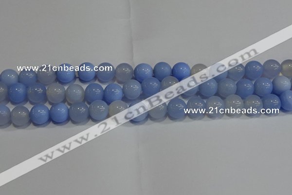 CAG9447 15.5 inches 8mm round blue agate beads wholesale