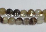 CAG945 16 inches 8mm faceted round madagascar agate gemstone beads