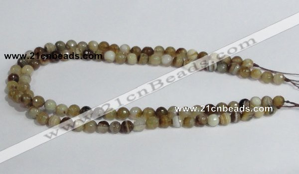 CAG945 16 inches 8mm faceted round madagascar agate gemstone beads