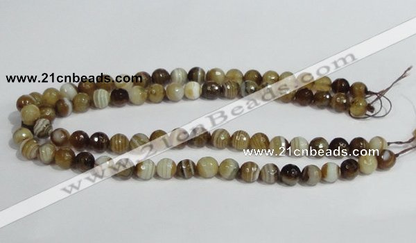 CAG946 16 inches 10mm faceted round madagascar agate gemstone beads