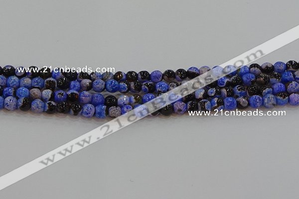 CAG9461 15.5 inches 6mm faceted round fire crackle agate beads