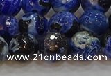 CAG9463 15.5 inches 10mm faceted round fire crackle agate beads