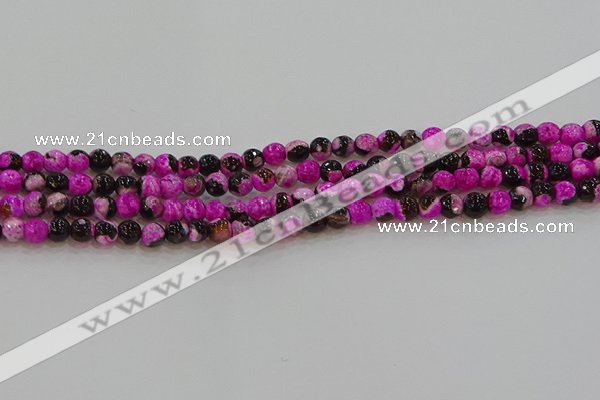 CAG9466 15.5 inches 6mm faceted round fire crackle agate beads