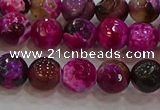 CAG9467 15.5 inches 8mm faceted round fire crackle agate beads