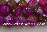 CAG9468 15.5 inches 10mm faceted round fire crackle agate beads