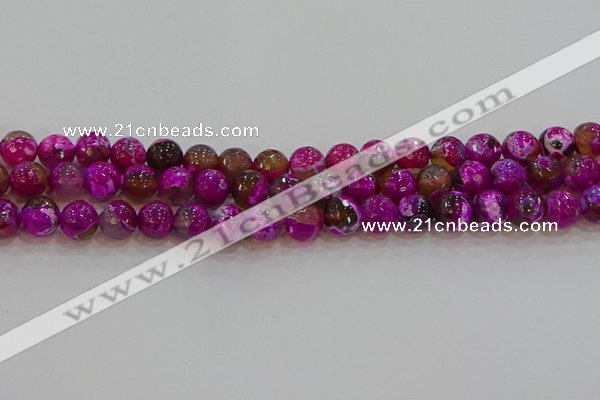 CAG9468 15.5 inches 10mm faceted round fire crackle agate beads