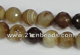 CAG947 16 inches 12mm faceted round madagascar agate gemstone beads