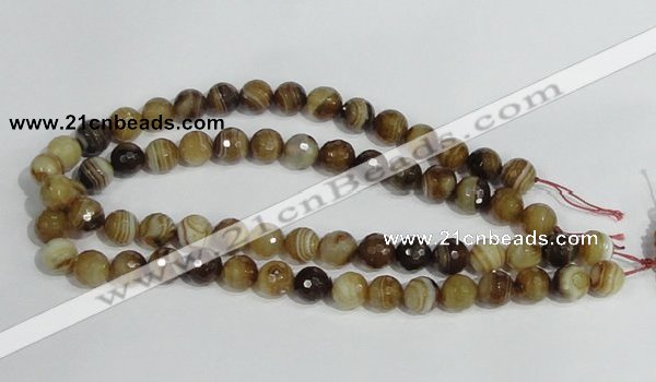 CAG947 16 inches 12mm faceted round madagascar agate gemstone beads