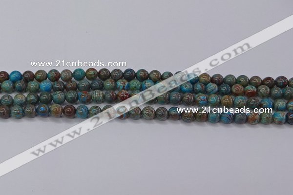 CAG9471 15.5 inches 4mm round blue crazy lace agate beads