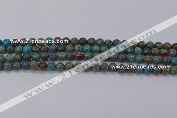 CAG9472 15.5 inches 6mm round blue crazy lace agate beads