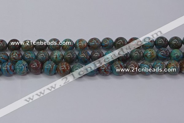 CAG9474 15.5 inches 10mm round blue crazy lace agate beads