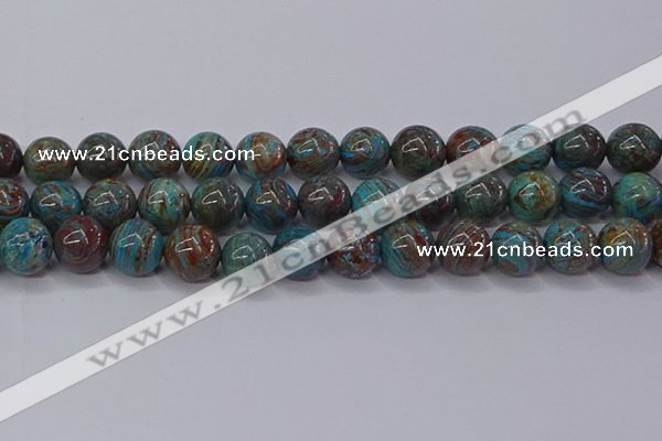 CAG9475 15.5 inches 12mm round blue crazy lace agate beads