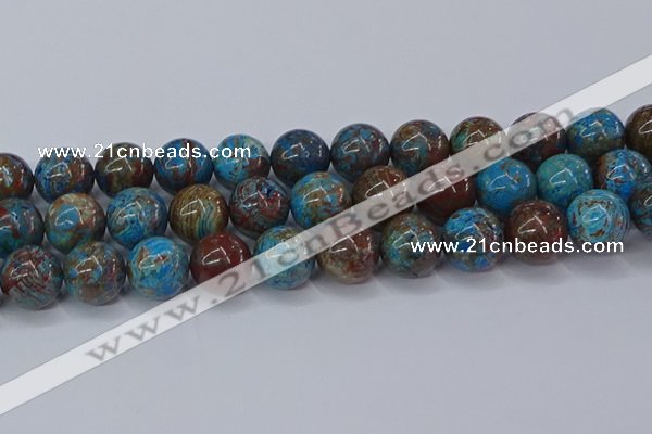 CAG9477 15.5 inches 16mm round blue crazy lace agate beads