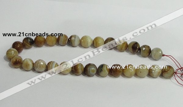 CAG948 16 inches 14mm faceted round madagascar agate gemstone beads