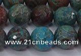 CAG9484 15.5 inches 12mm faceted round blue crazy lace agate beads