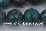 CAG9486 15.5 inches 16mm faceted round blue crazy lace agate beads