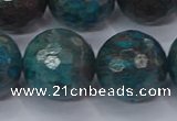 CAG9487 15.5 inches 18mm faceted round blue crazy lace agate beads