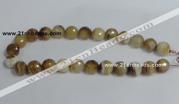 CAG949 16 inches 16mm faceted round madagascar agate gemstone beads