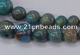 CAG9490 15.5 inches 6mm - 16mm round blue crazy lace agate beads